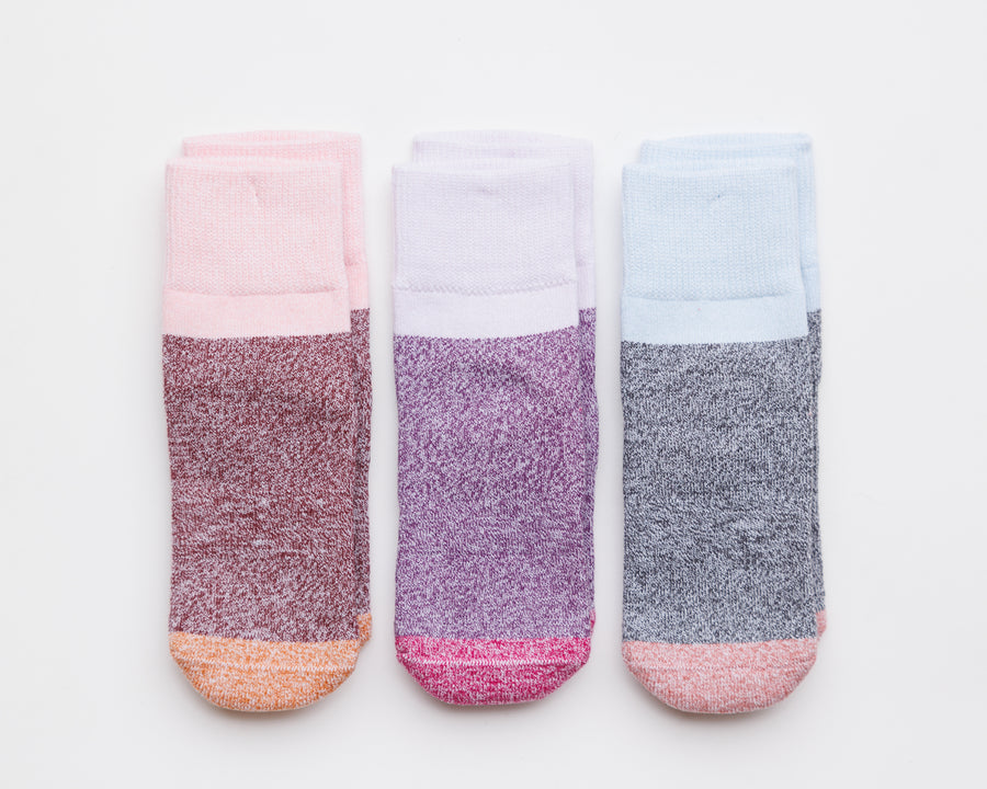 Chelsea cotton crew socks: three color-block cotton crew socks with pastel cuffs. Squid Socks, the brand seen on Shark Tank.