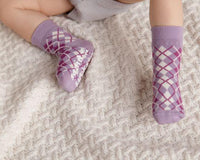 Thumbnail for squid socks baby socks shark tank seen on tv socks that stay on grip socks baby newborn infant toddler child children kid kids crawl walk run feet toes best quality durable soft gentle good deal sale sales bamboo cotton polyester blend made in america american small business woman women entrepreneur baby shower easter christmas holiday gift winter warm snug girl neutral purple gray pink white pattern simple casual crew ankle stripes argyle