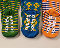 Thumbnail for squid socks baby socks shark tank seen on tv socks that stay on grip socks baby newborn infant toddler child children kid kids crawl walk run feet toes best quality durable soft gentle good deal sale sales bamboo cotton polyester blend made in america american small business woman women entrepreneur baby shower easter christmas holiday gift winter warm snug boy neutral green blue orange yellow pattern simple casual crew ankle stripes argyle mature