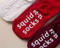 Thumbnail for squid socks baby socks shark tank seen on tv socks that stay on grip socks baby newborn infant toddler child children kid kids crawl walk run feet toes best quality durable soft gentle good deal sale sales bamboo cotton polyester blend made in america american small business woman women entrepreneur baby shower easter christmas holiday gift winter warm snug neutral boy girl red cream wine burgundy bright vibrant solid plain simple casual crew ankle