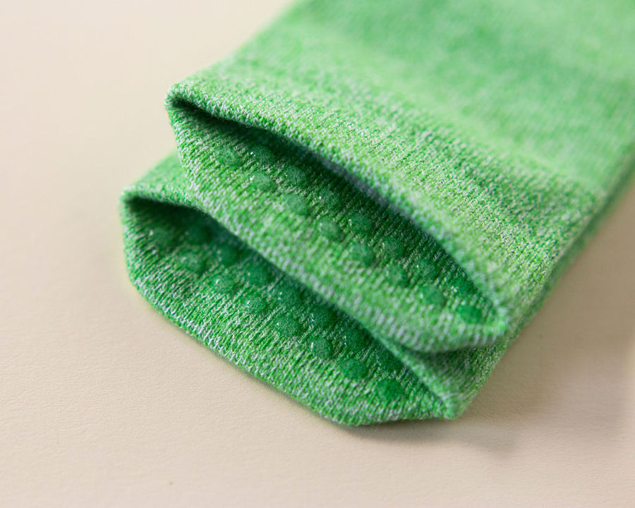 Chevy ankle socks: close-up of green ankle sock toes. Squid Socks, the brand seen on Shark Tank.
